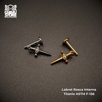 Labret Titanio ASTM F-136 - Daga con Zirconia (1,2mm;8mm) (16G)
