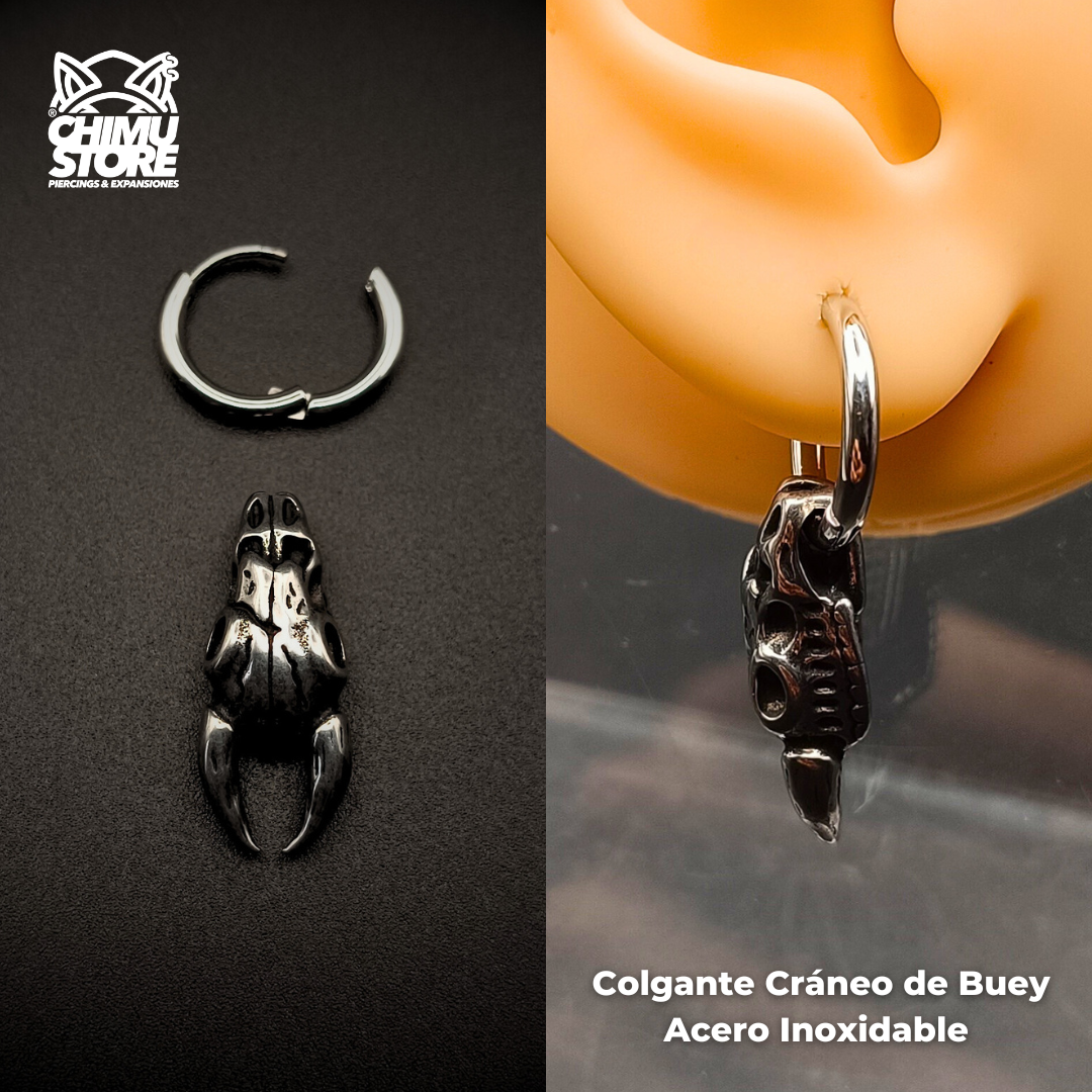Colgante Acero Inoxidable - Cráneo de Buey (1mm;10mm) (18G)