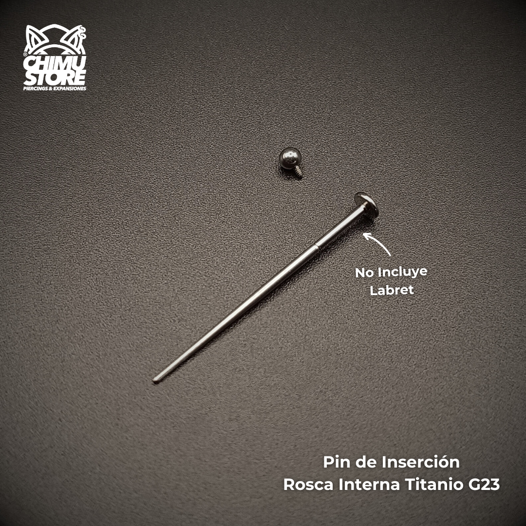 Pin de Inserción Titanio G23 - Rosca Interna Recto (1,2mm) (16G)