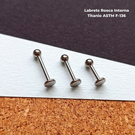 REP Labret Rosca Interna Titanio ASTM F-136 - Bolita 3mm Plateados (1,2mm) (16G)