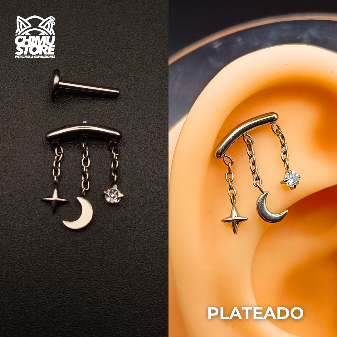 NEW Labret (HC) Titanio ASTM F-136 - Celestial Drape Zirconia (1,2mm;8mm) (16G)