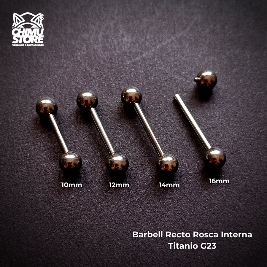 NEW Barbell Recto Rosca Interna Titanio G23 - Plateado (1,6mm;5*5) (14G)