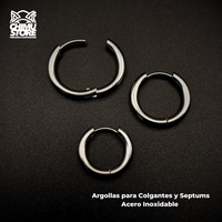 NEW Argollas Acero Inoxidable - Plateados Grosor 2,5mm - Para Colgantes y Septums