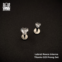 NEW Labret (HC) Titanio G23 - Prong Set Corazón Zirconia (1,2mm;8mm) (16G)