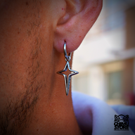 REP Colgante Lobulo Acero Inoxidable - Estrella Spark Tribales (1mm;10,5mm)