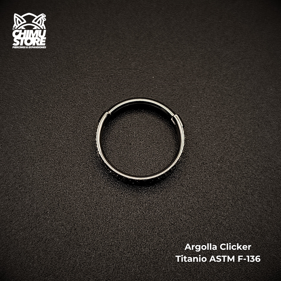 Argolla Clicker Titanio ASTM F-136 - Zirconias Corte Baguette (1,2mm;12mm) (16G)