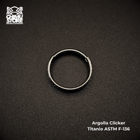 Argolla Clicker Titanio ASTM F-136 - Zirconias Corte Baguette (1,2mm;12mm) (16G)