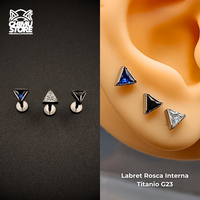 NEW Labret (HC) Titanio G23 - Triangulo Zirconia (1,2mm;8mm) (16G)