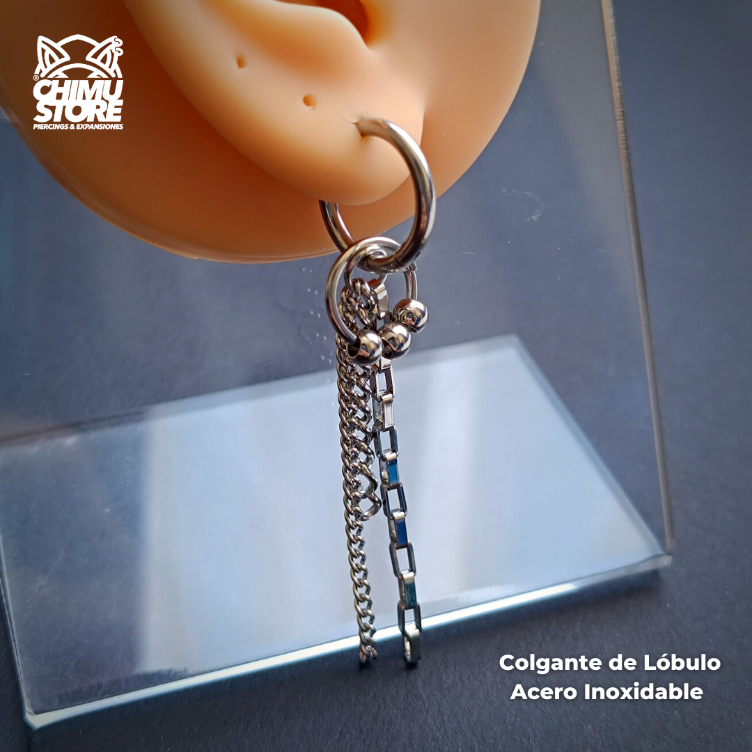 NEW Colgante Acero Inoxidable - 3 Cadenas y Argolla (1mm;12mm)