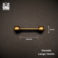 Barbell Recto (HC) Titanio G23 - Bolitas de 5mm (1,6mm;5x5) (14G)