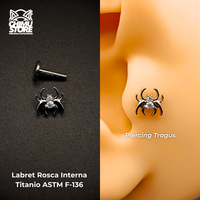 NEW Labret (HC) Titanio ASTM F-136 - Araña Zirconias (1,2mm) (16G)