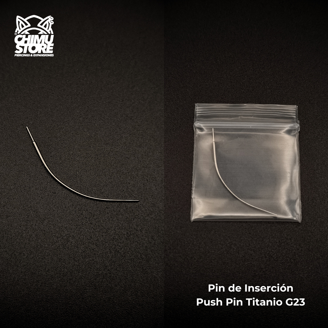 NEW Pin de Inserción (Push Pin) Titanio G23 - Curva (0,8mm) (20G)