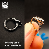 NEW Piercing Lobulo Acero Inoxidable - Cabeza de Serpiente 01 (1mm;10mm)