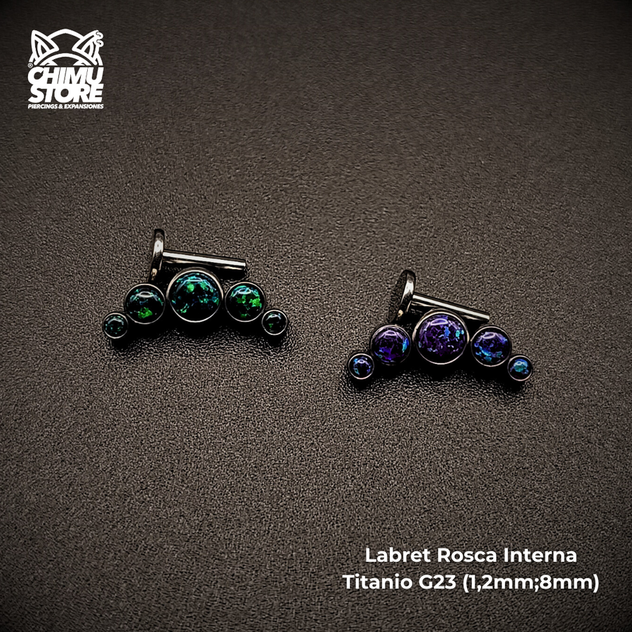 NEW Labret (HC) Titanio G23 - Cluster 5 Opalitas (1,2mm) (16G)
