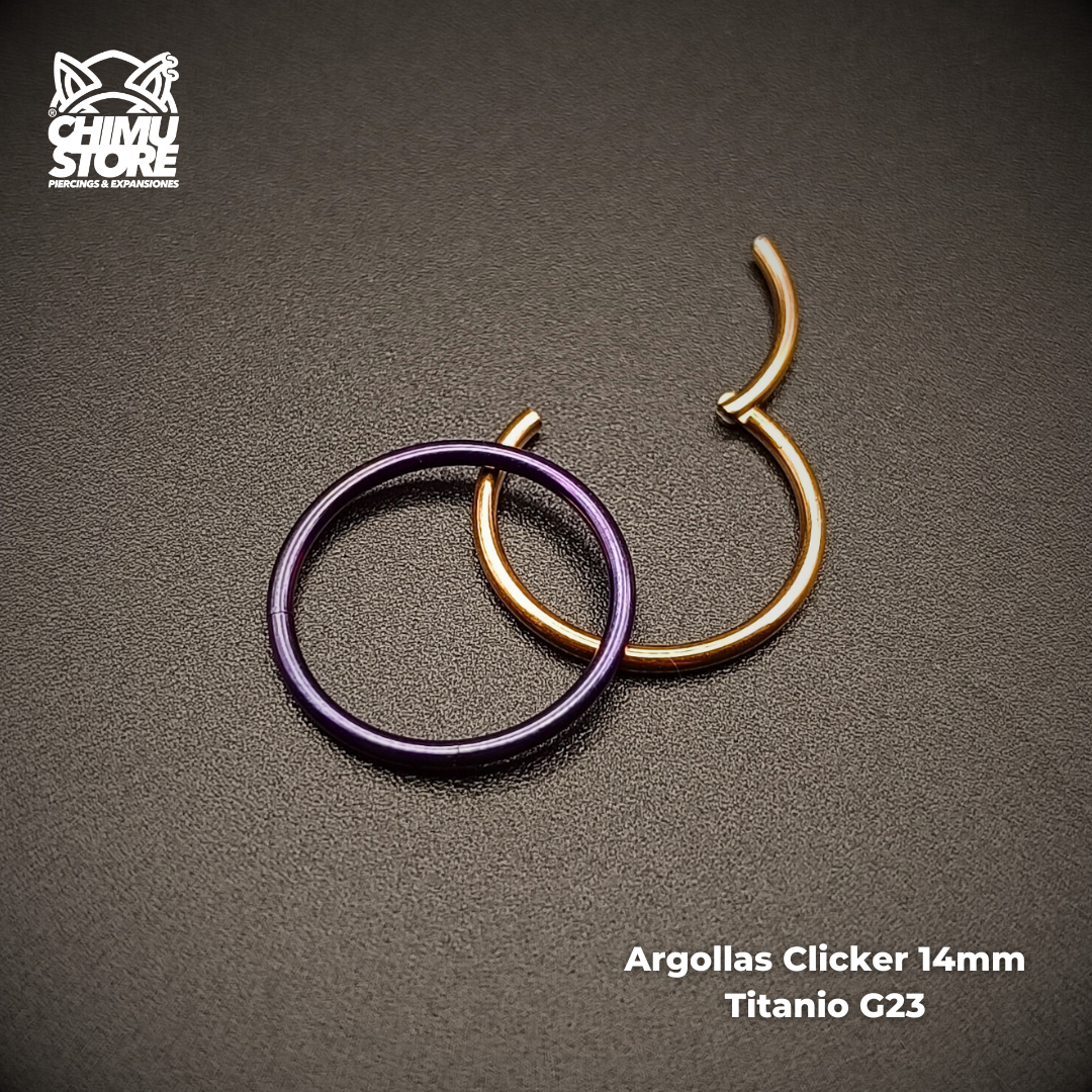 NEW Argollas Clicker Titanio G23 - Tamaño 14mm (1,2mm) (16G)