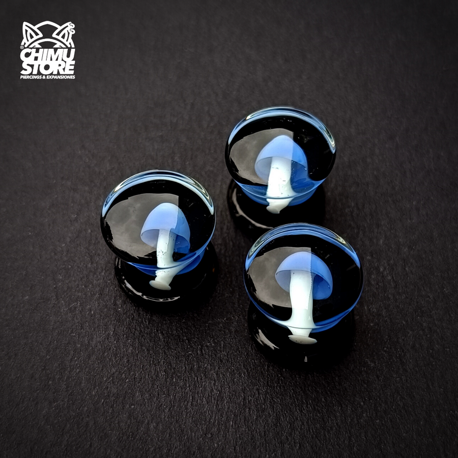 Expansion Pyrex - Honguito Azul con Fondo Negro (8mm y 10mm)