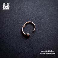 Argolla Clicker Acero Inoxidable - Bolita (1,2mm;8mm) (16G)