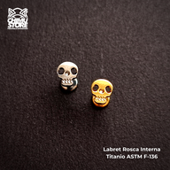 NEW Labret Rosca Interna Titanio ASTM F-136 - Calavera (1,2mm;6mm) (16G)