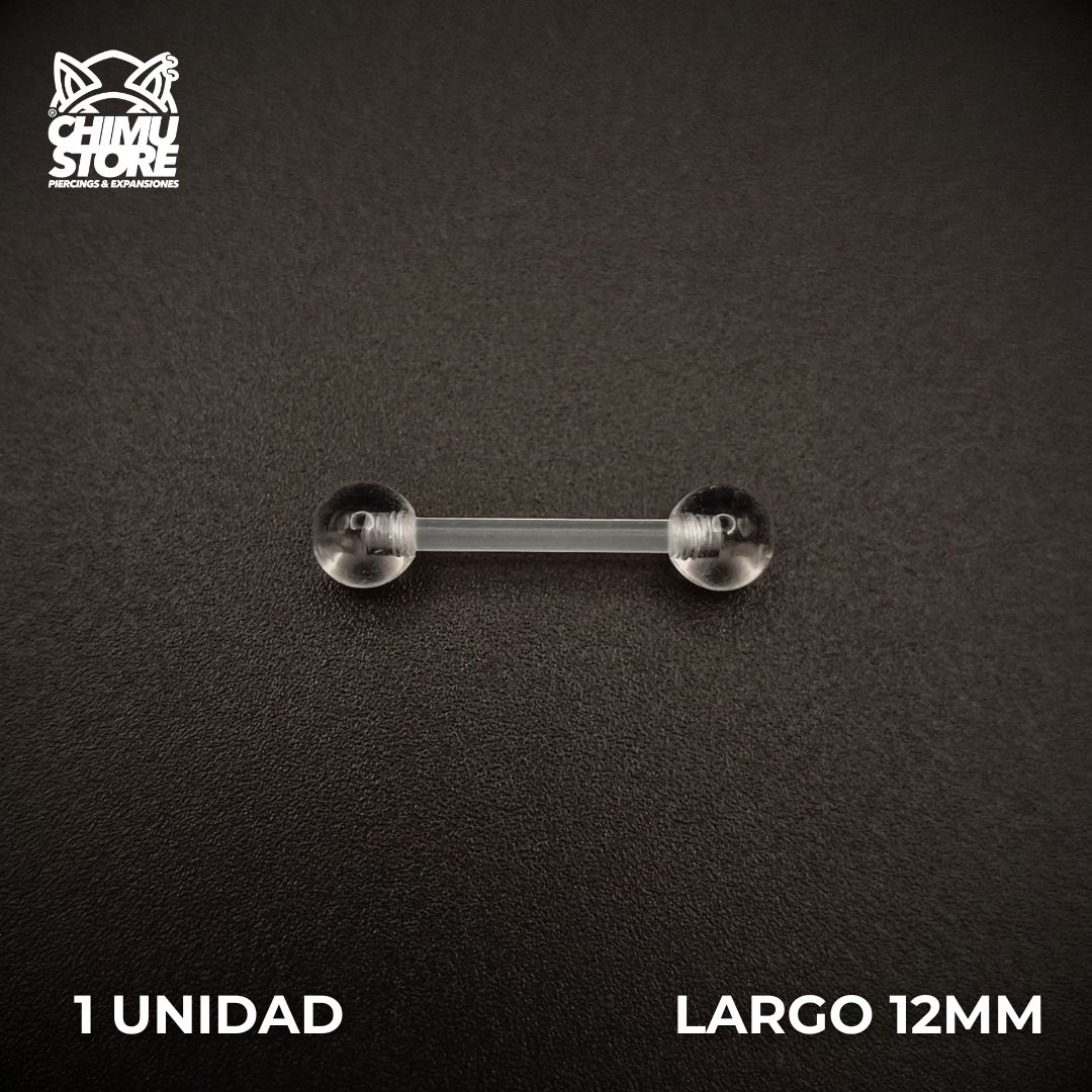 NEW Barbell Recto Retenedores (RE) Acrilico Bio Flexible - Bolitas de 5mm (1,6mm) (14G)
