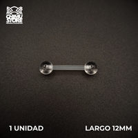 NEW Barbell Recto Retenedores (RE) Acrilico Bio Flexible - Bolitas de 5mm (1,6mm) (14G)