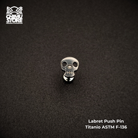 NEW Labret Push Pin Titanio ASTM F-136 - Calavera (1,2mm;6mm) (16G)