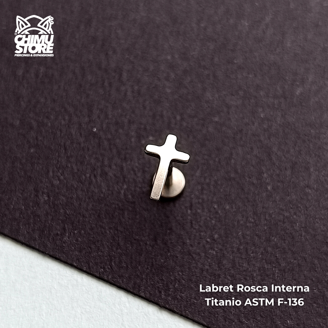 REP Labret Rosca Interna Titanio ASTM F-136 - Cruz (1,2mm;8mm) (16G)