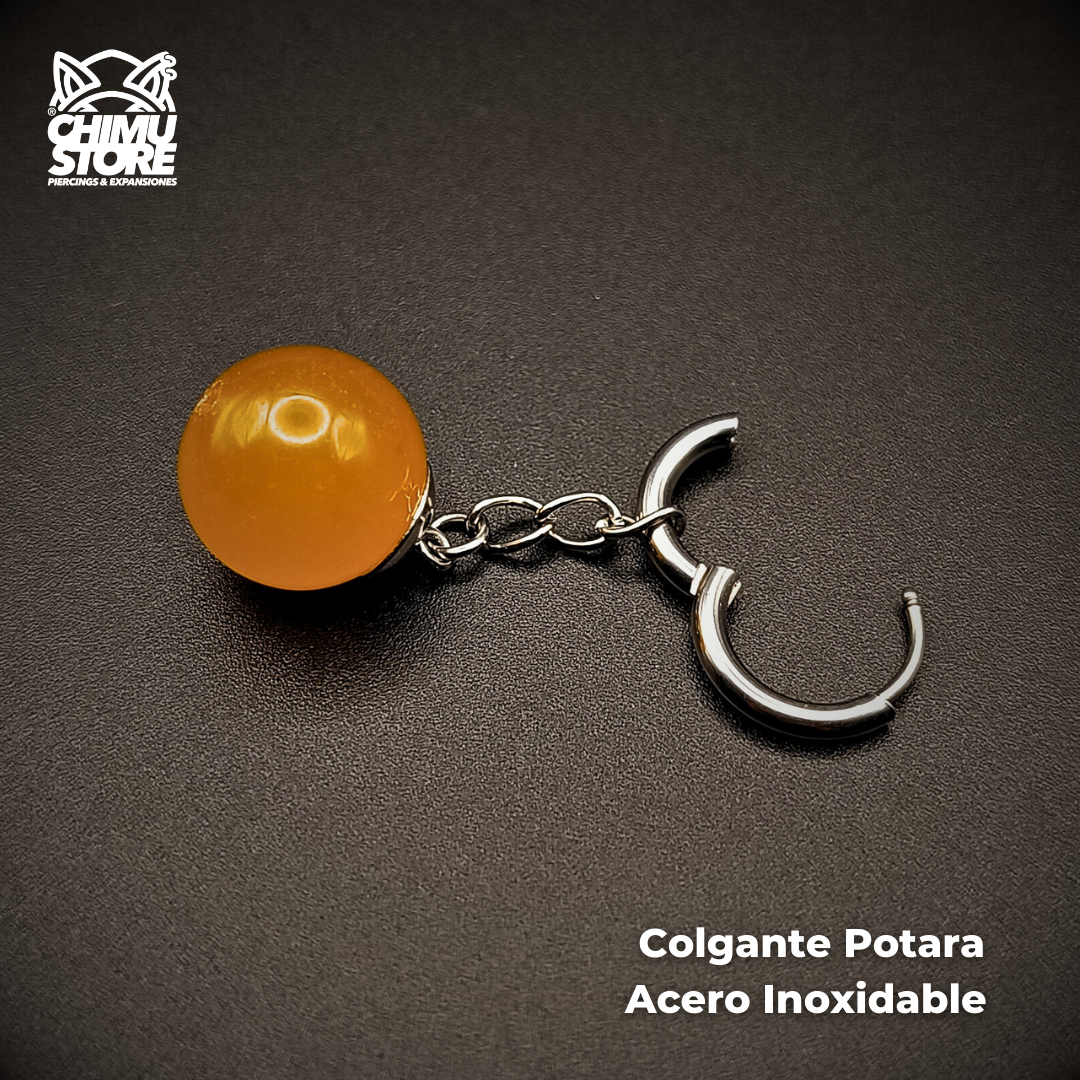 Colgante Acero Inoxidable - Aros Potara Naranjo Dragon Ball (1mm;10mm) (18G)