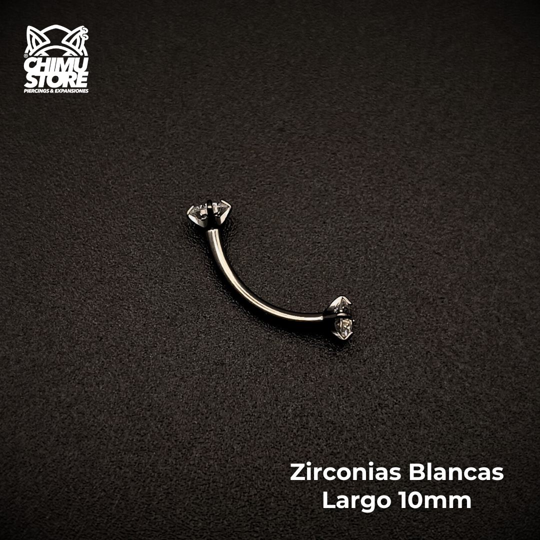 NEW Banana (HC) Titanio G23 - Prong Set Zirconias (1,2mm) (16G)