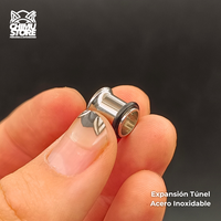 NEW Expansión Acero Inoxidable con Gomita - Tunel Plateado (1,6mm a 10mm)