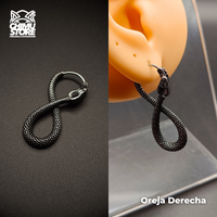 Piercing Lobulo Acero Inoxidable - Serpiente Infinita (1mm;10,5mm) (18G)
