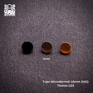 Top de Microdermal Titanio G23 - Circulo de 4mm (1,6mm) (14G)