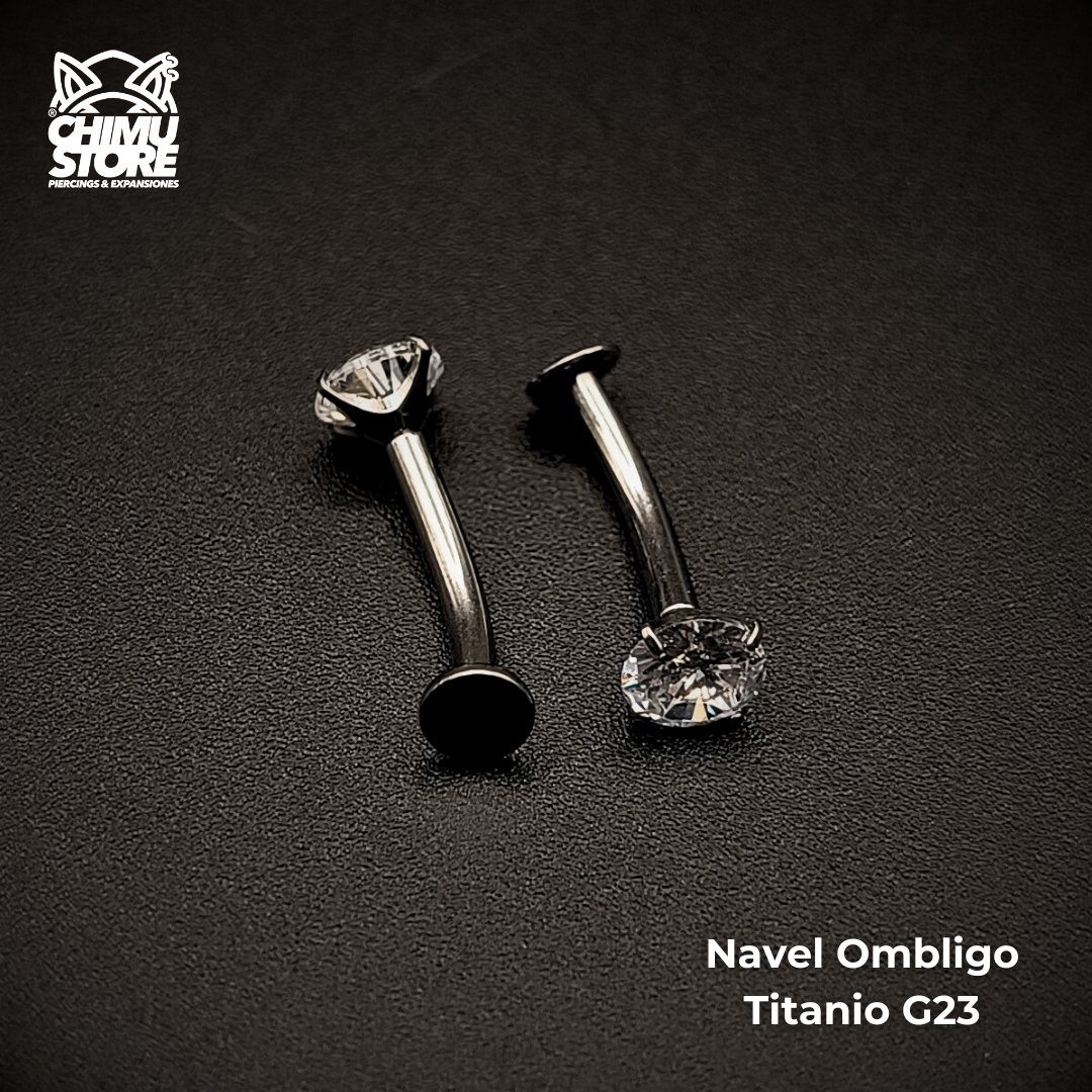 Navel Ombligo Invertido (HC) Titanio G23 - Zirconia de 5mm (1,6mm) (14G)