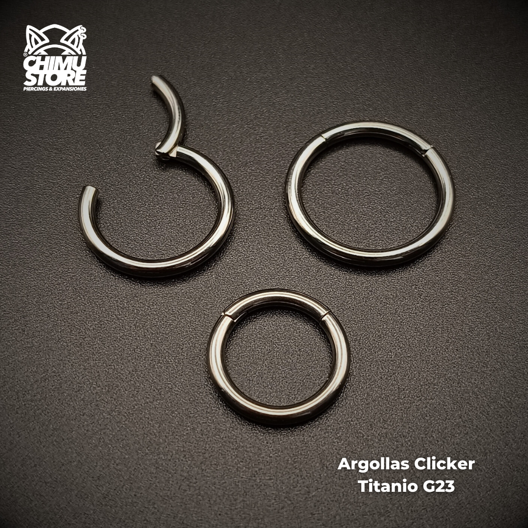 NEW Argollas Clicker Titanio G23 - Plateadas (2mm) (12G)