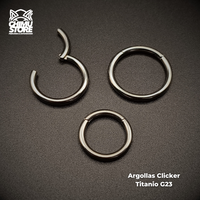 NEW Argollas Clicker Titanio G23 - Plateadas (2mm) (12G)