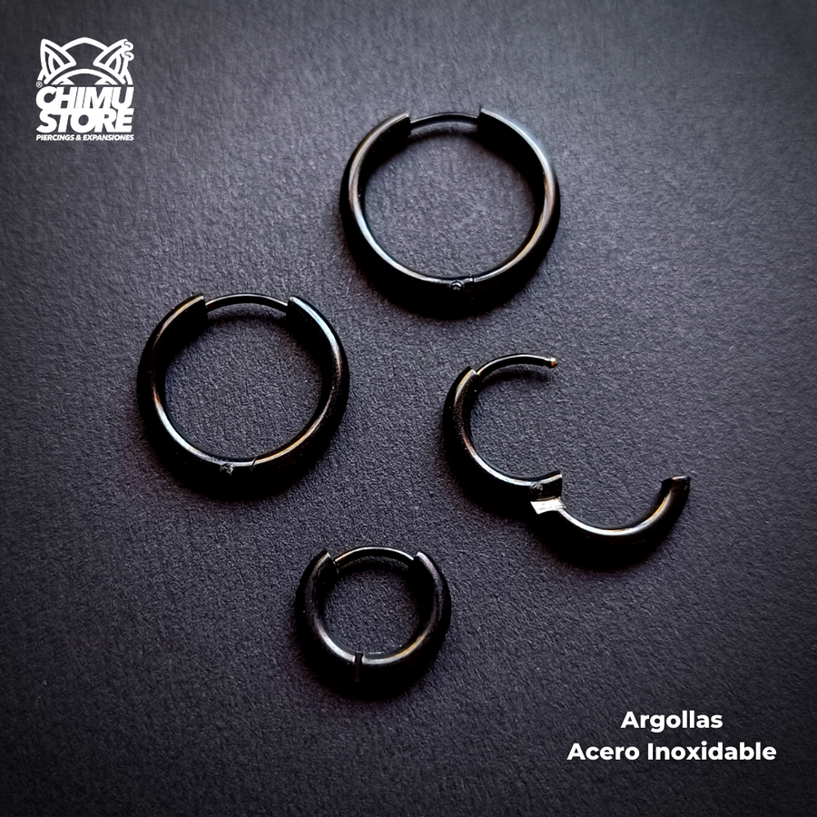 NEW Argollas para Colgantes Negras Acero Inoxidable (8mm a 16mm)