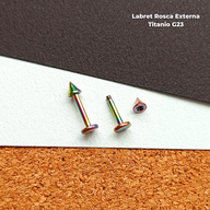NEW Labret Titanio G23 - Tornasol Puntas 3mm (1,2mm) (16G)
