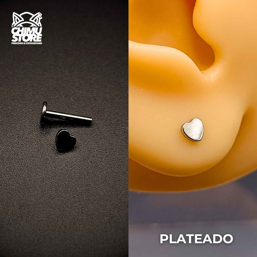 NEW Labret (HC) Titanio ASTM F-136 - Corazón (1,2mm;8mm) (16G)