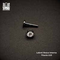 NEW Labret (HC) Titanio G23 - Cabeza de Gato Zirconia (1,2mm;8mm) (16G)