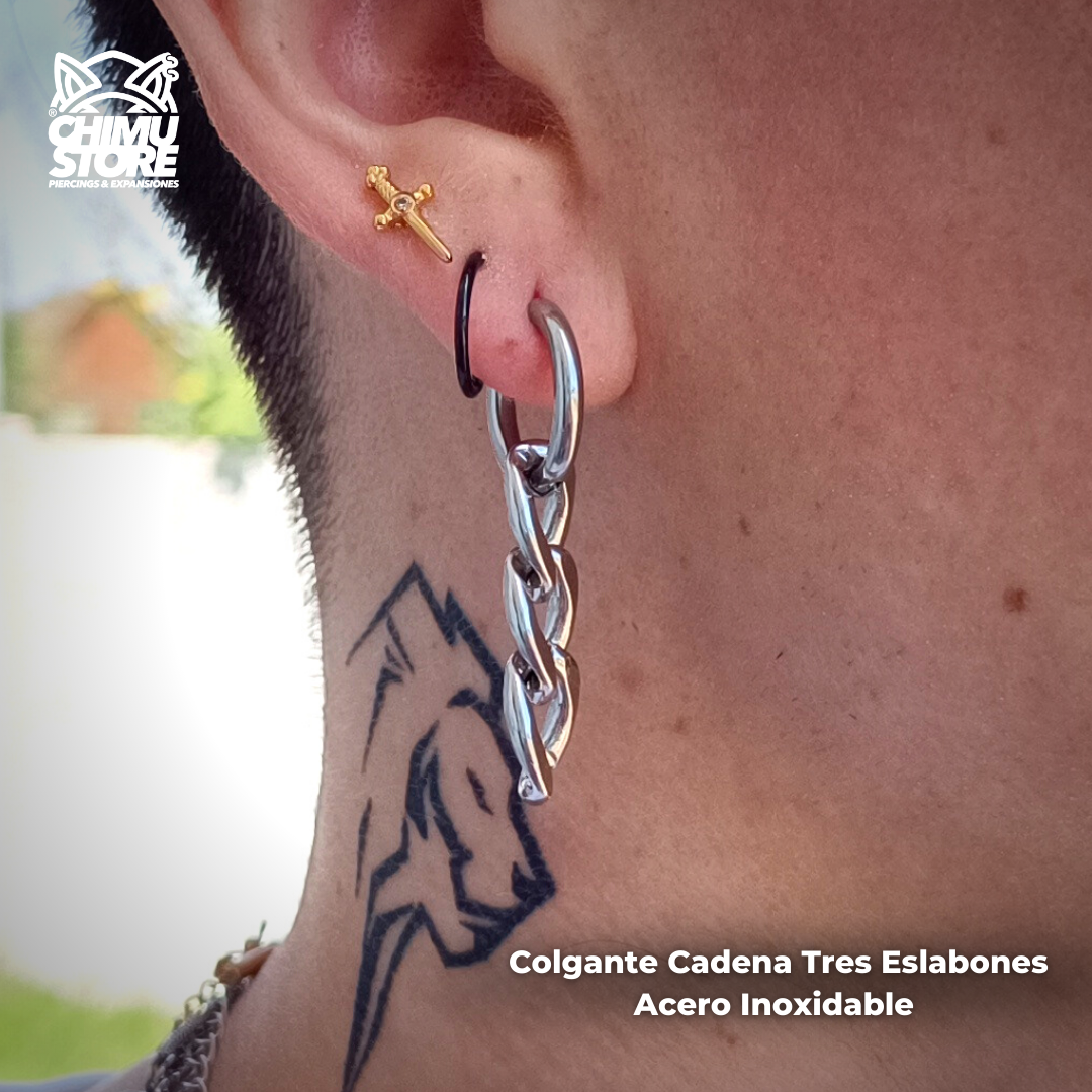 NEW Colgante Acero Inoxidable - Cadena Tres Eslabones (1mm;12mm)