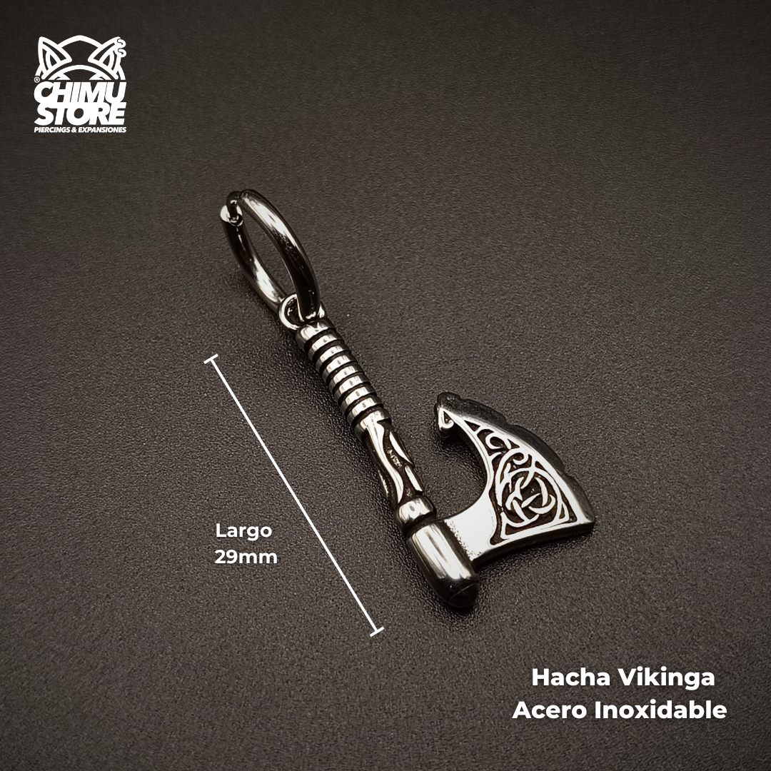 NEW Colgante Acero Inoxidable - Hacha Vikinga (1mm;10mm) (18G)