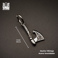 NEW Colgante Acero Inoxidable - Hacha Vikinga (1mm;10mm) (18G)
