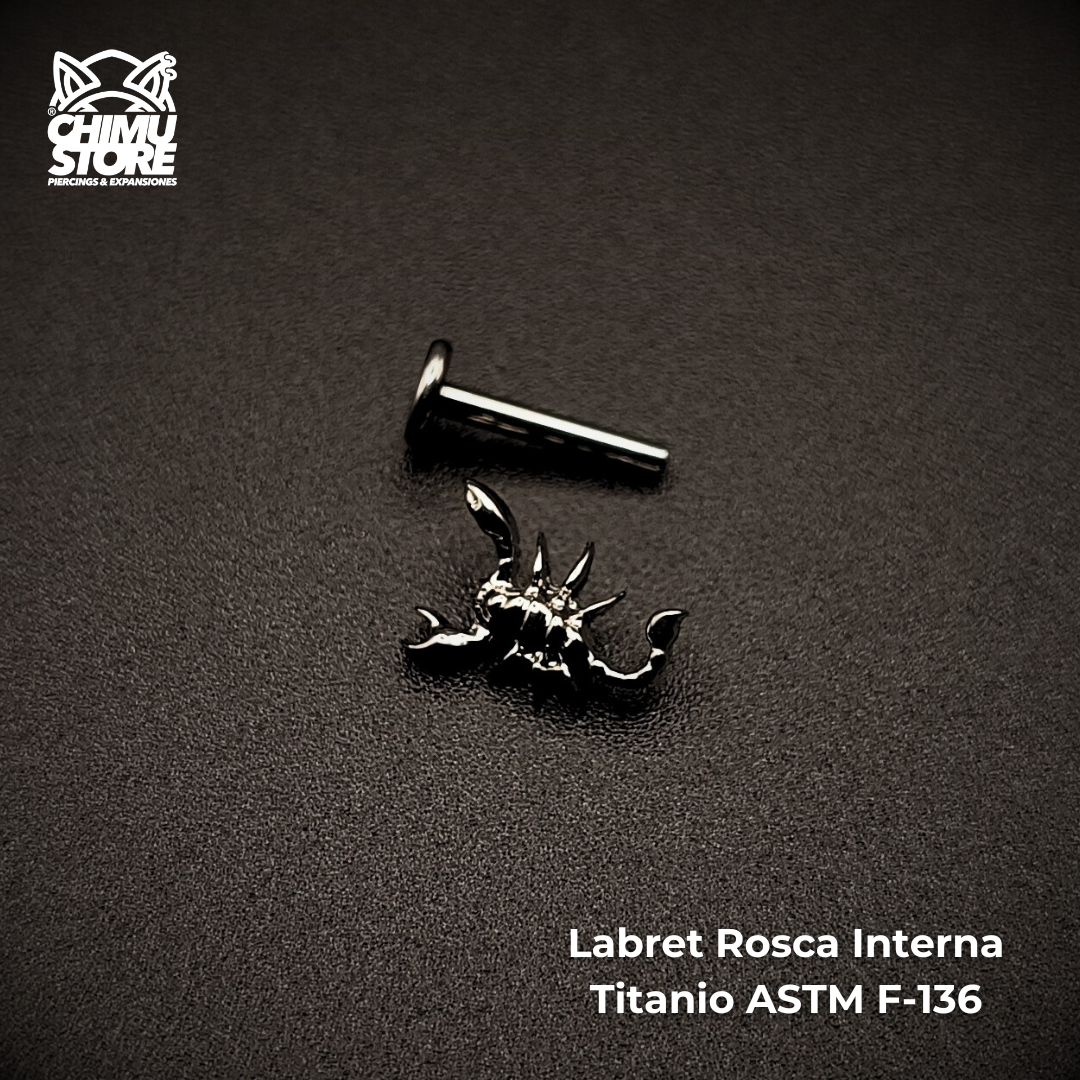 NEW Labret (HC) Titanio ASTM F-136 - Escorpion (1,2mm;8mm) (16G)
