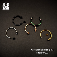 NEW Circular Barbell (RE) Titanio G23 - Puntas Tamaño 12mm (1,2mm;16G)