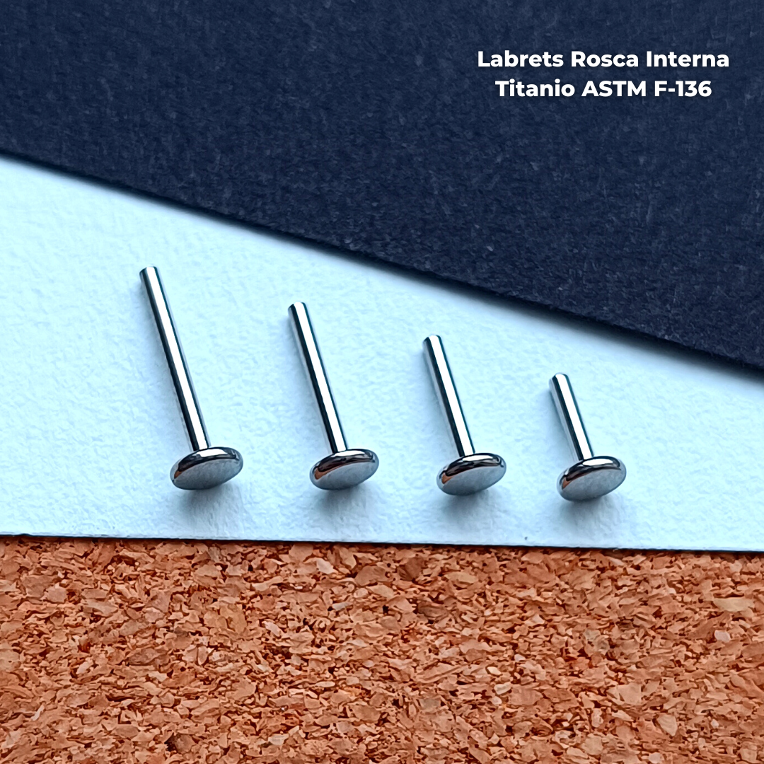 Barra de Labret Titanio ASTM F-136 - Rosca Interna (1,2mm) (16G)