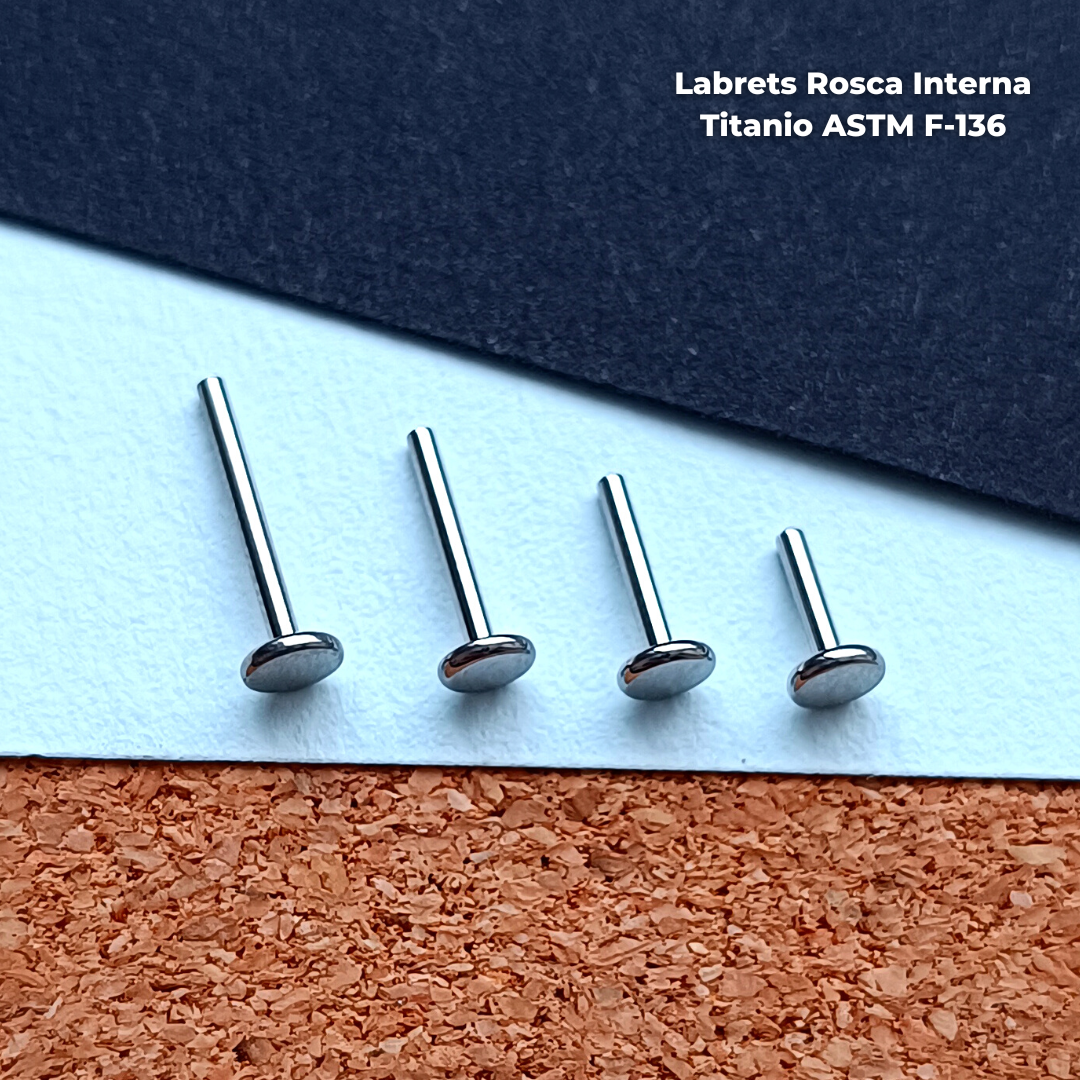 NEW Barra de Labret Titanio ASTM F-136 - Rosca Interna (1,2mm) (16G)