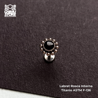 REP Labret Titanio ASTM F-136 - Agata Bordeado de Cuentas (1,2mm;8mm) (16G)