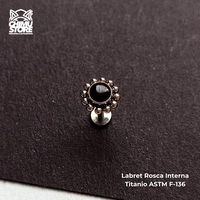NEW Labret Titanio ASTM F-136 - Agata Bordeado de Cuentas (1,2mm) (16G)