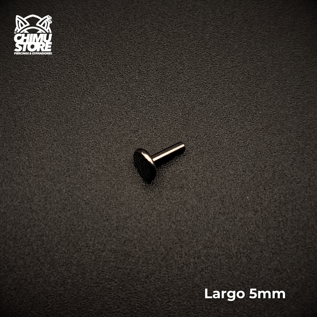 NEW Barra de Labret (Push Pin) Titanio G23 - Sin Bolita (1,2mm) (16G)