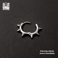 NEW Piercing Lobulo Acero Inoxidable - 6 Puntas (1mm;10mm) (18G)