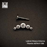 NEW Labret (HC) Titanio ASTM F-136 - Cluster 5 Zirconias (1,2mm;8mm) (16G)